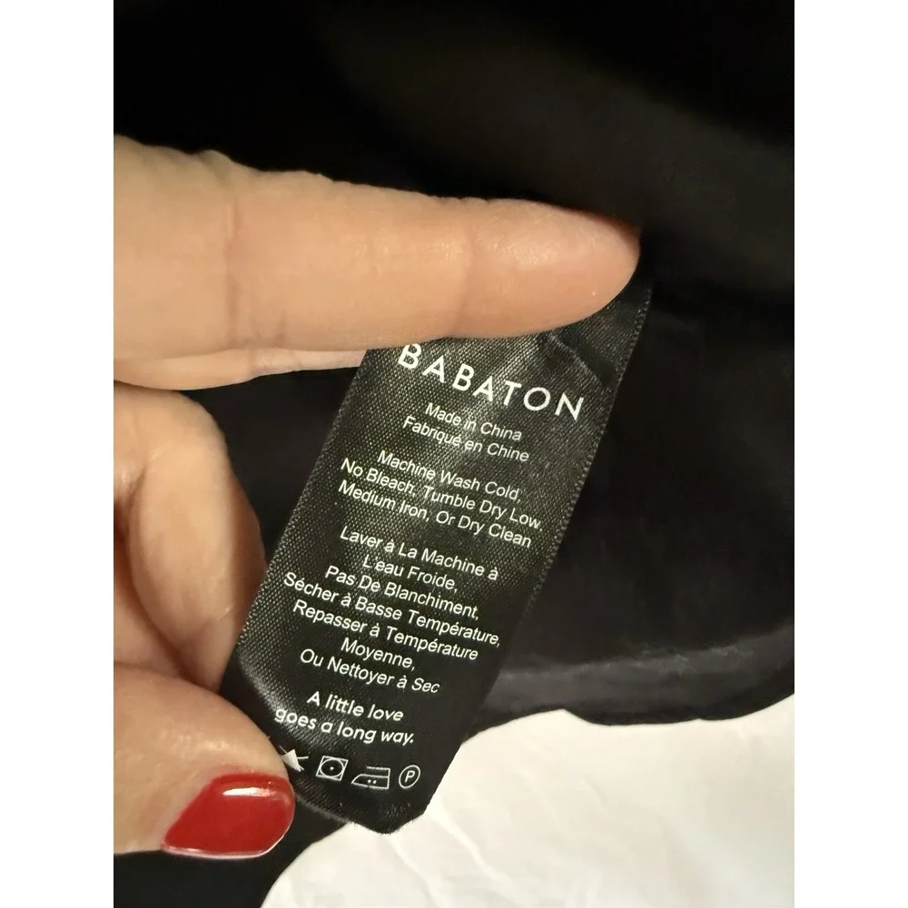 Babaton Aritzia Black Off Shoulder Blouse XS Fits S M Minimal Chic Top - Picture 7 of 10